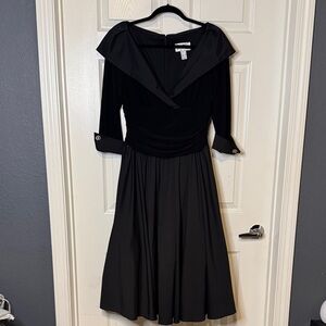 Joseph Ribkoff Black Midi Fit-and-Flare Dress